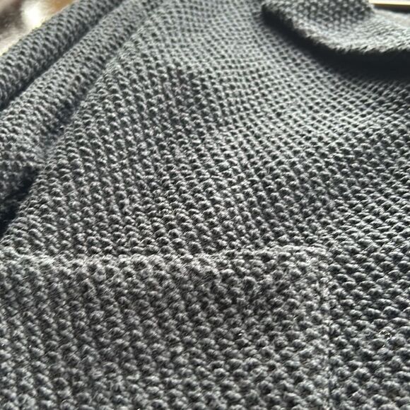 Marine Layer Textured Cotton Poly Soft Blazer Sweater Button Down Pockets Blk M - Picture 8 of 14